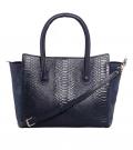 Marken-Ledertasche marine