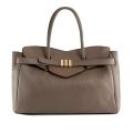 Marken-Ledertasche taupe