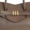 Marken-Ledertasche taupe