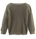 Marken-Leinen-Pullover khaki Größe M