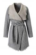 Marken-Longjacke grau