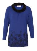 Marken-Longshirt royalblau-schwarz