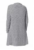 Marken-Longstrickjacke grau