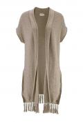 Marken-Longstrickweste beige