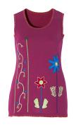 Marken-Longtop mit Stickerei berry