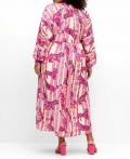 Marken-Maxikleid mit Alloverprint TIGER pink