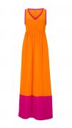 Marken-Maxikleid orange-pink Größe 36