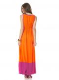 Marken-Maxikleid orange-pink Größe 44