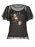 Marken-Meshshirt+Top »Layden« schwarz Gr. M