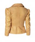 Marken-Nappalederjacke gelb