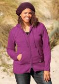 Marken-Outdoorstrickjacke himbeere Größe 52