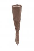 Marken-Overkneestiefel beige