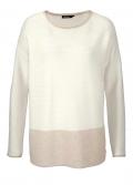 Marken-Oversized-Pullover ecru-beige