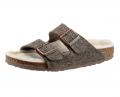 Marken-Pantolette mit Wolle taupe