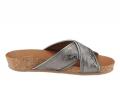 Marken-Pantolette silber metallic