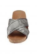 Marken-Pantolette silber metallic