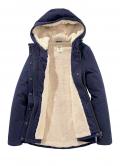 Marken-Parka mit Teddyfutter blau