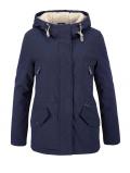 Marken-Parka mit Teddyfutter blau