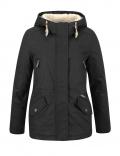 Marken-Parka mit Teddyfutter schwarz