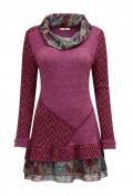 Marken-Patchshirt fuchsia-bunt