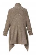 Marken-Poncho-Strickjacke dunkelbeige