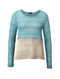 Marken-Pullover aqua-beige