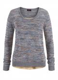 Marken-Pullover beige-blau melange