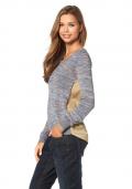 Marken-Pullover beige-blau melange