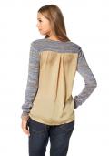 Marken-Pullover beige-blau melange