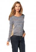 Marken-Pullover beige-blau melange