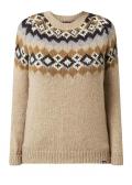 Marken-Pullover beige-bunt