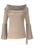 Marken-Pullover beige-gold