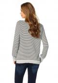 Marken-Pullover blau-ecru gestreift