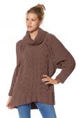 Marken-Pullover dunkelaltrosa