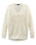 Marken-Pullover ecru