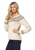 Marken-Pullover ecru-beige