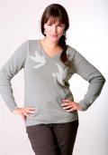 Marken-Pullover grau