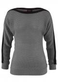 Marken-Pullover grau-schwarz