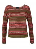 Marken-Pullover khaki-bunt