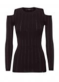 Marken-Pullover mit Cut-Outs schwarz