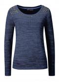 Marken-Pullover mit Nieten blau