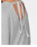 Marken-Pullover mit Spitze grau-melange