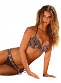 Marken-Push-Up-Bikini braun-bunt