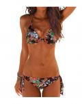 Marken-Push-Up-Bikini braun-bunt Gr. 34 BCup