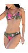 Marken-Push-Up-Bikini grün-bunt Gr. 34C