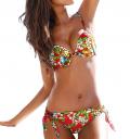 Marken-Push-up-Bikini rot-bunt