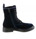 Marken-Samt-Schnürboots navy