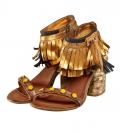 Marken-Sandalette cognac-kupfer