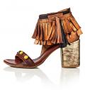 Marken-Sandalette cognac-kupfer