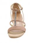 Marken-Sandalette mit Swarovski-Elements taupe